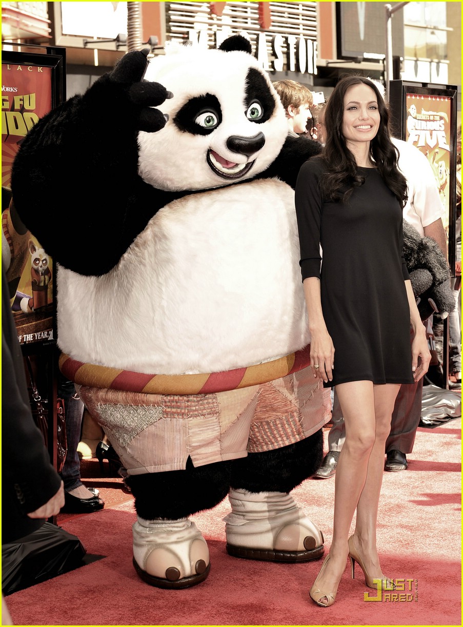 Angelina Jolies Ralph Lauren LBD At Kung Fu Panda DVD 