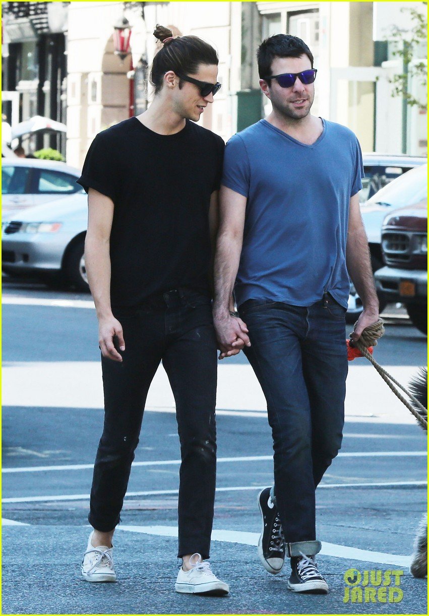 Zachary Quinto and Miles McMillan in New York City, June 