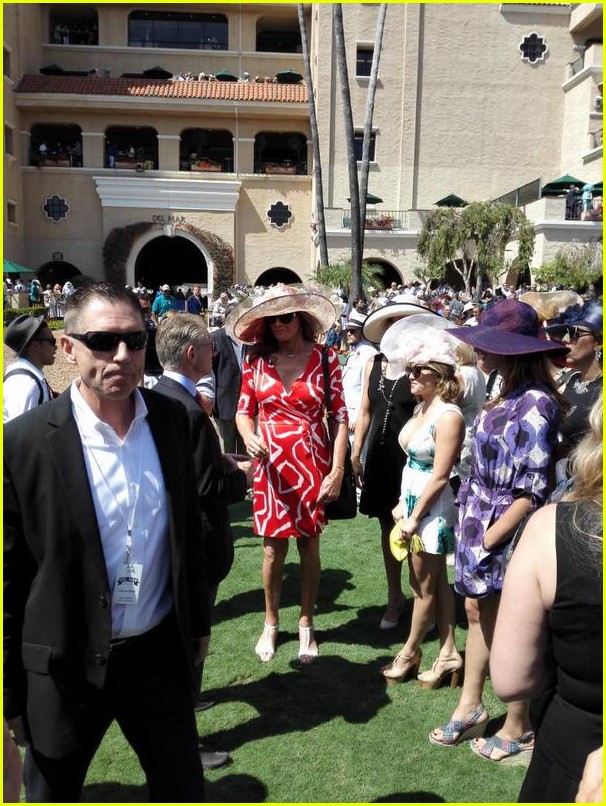 caitlyn jenner wears short red dress for del mar racetracks opening 01