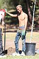 Shirtless Jaden Smith Shows Off His Abs While Planting 