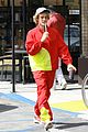 justin bieber red jacket pants 08