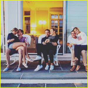 Taylor Swift Sits on Tom Hiddleston's Lap in Cute Photo With Blake Lively &amp; Ryan Reynolds!
