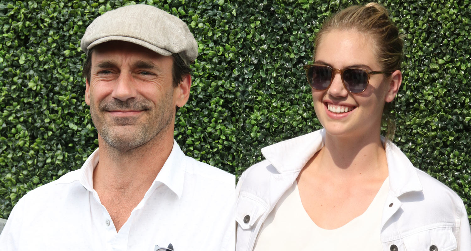 Jon Hamm & Kate Upton Cheer from the Stands at the U.S. Open Semi-Finals!