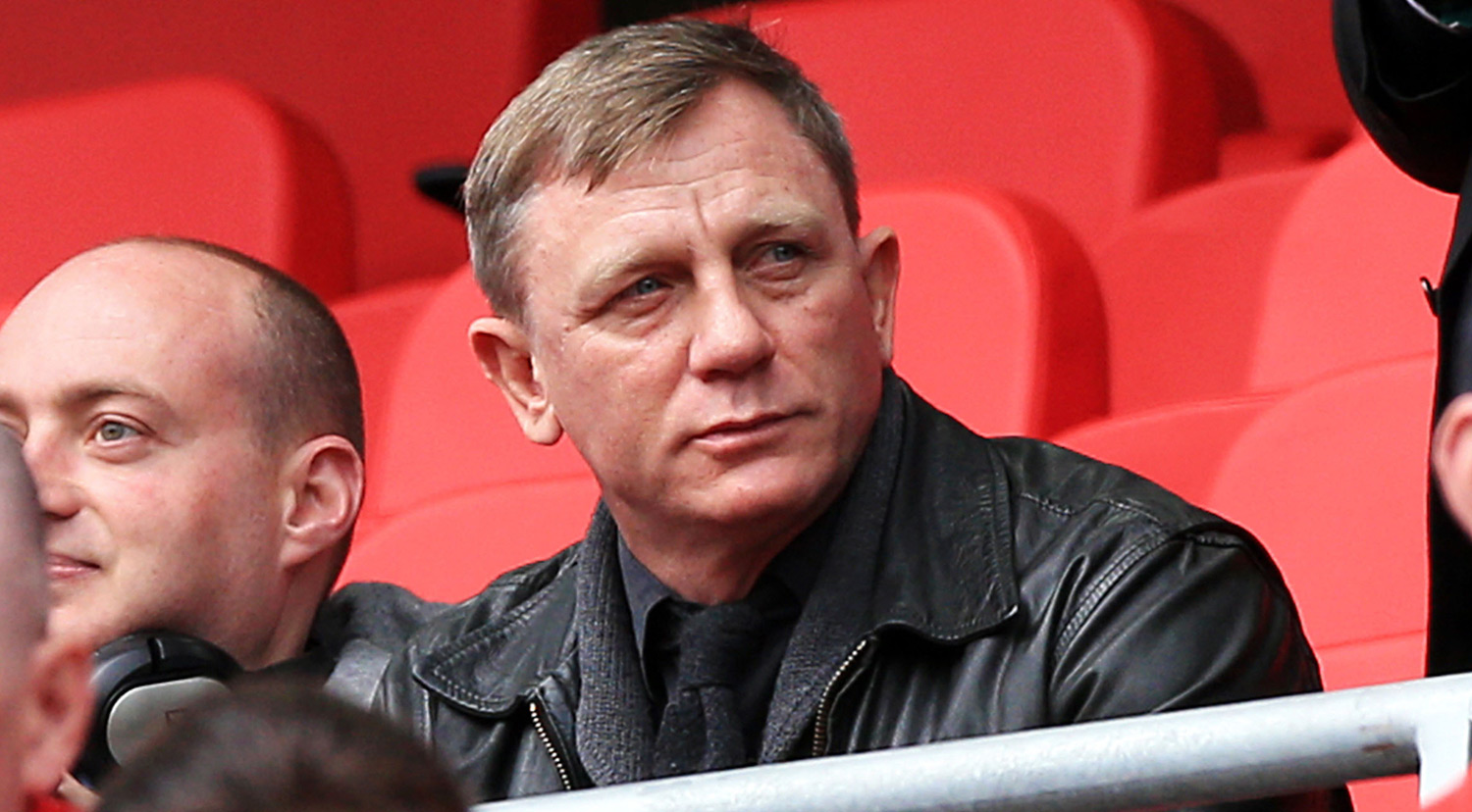Daniel Craig Checks Out a Soccer Match in Liverpool