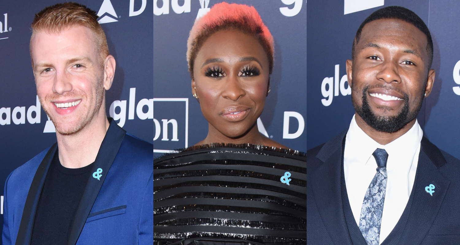 Daniel Newman, Cynthia Erivo, & Trevante Rhodes Attend the GLAAD Media Awards