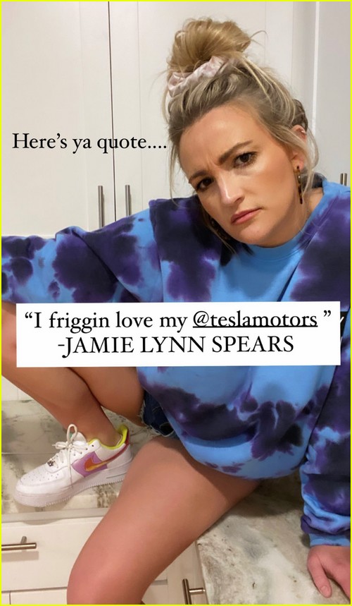 Jamie Lynn Spears talks about his Tesla and his cats