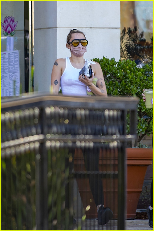 Miley Cyrus Going Without I See-Through Bra While Shopping